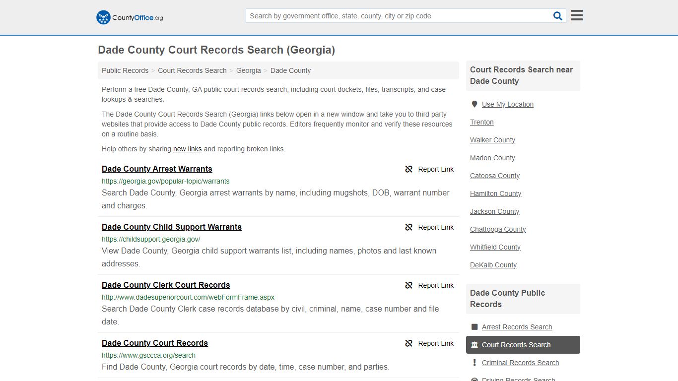Dade County Court Records Search (Georgia) - County Office